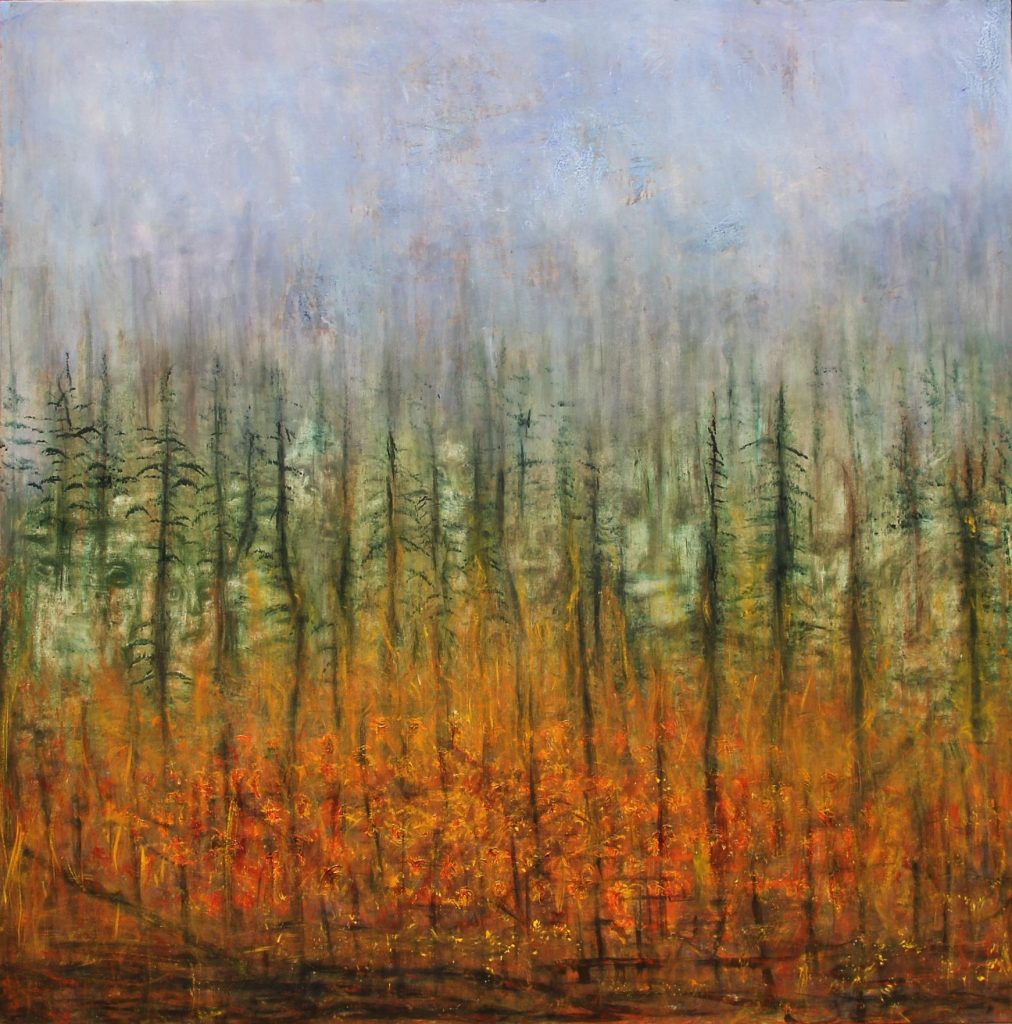 2021 I Imminent destruction l Acrylic on canvas l 48 x 48 l Hope Idaho_