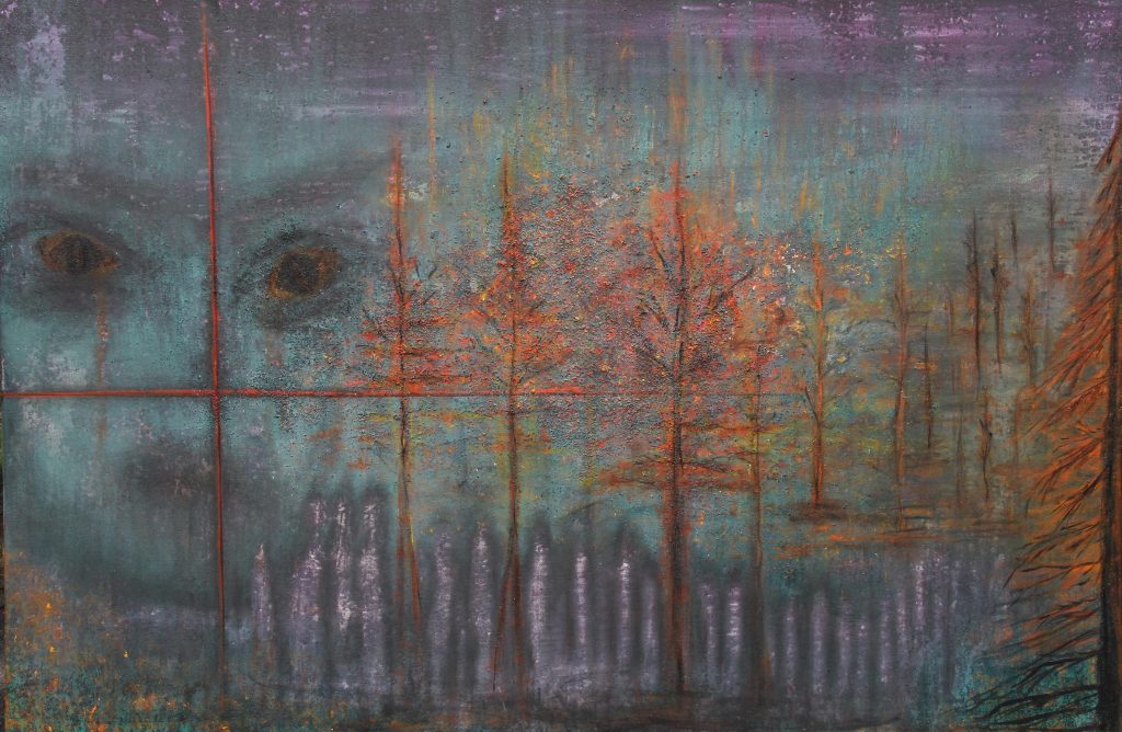 2021 I Yearning for peace l Acrylic and mixed media on canvas l 60 x 40 in l Hope Idaho